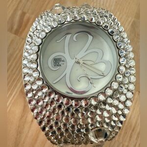 Jimmy Crystal New York white bracelet rhinestones SAO PAULO Watch NEW BATTERY